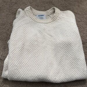 Old Navy Men's Off-White Crewneck Sweater